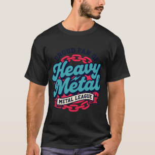 Heavy Metal League Retro Amerikaanse Vette Script  T-shirt