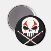 Heavy Metal Magnet Rock & Roll Drummer Magnets (Voorkant / Achterkant)