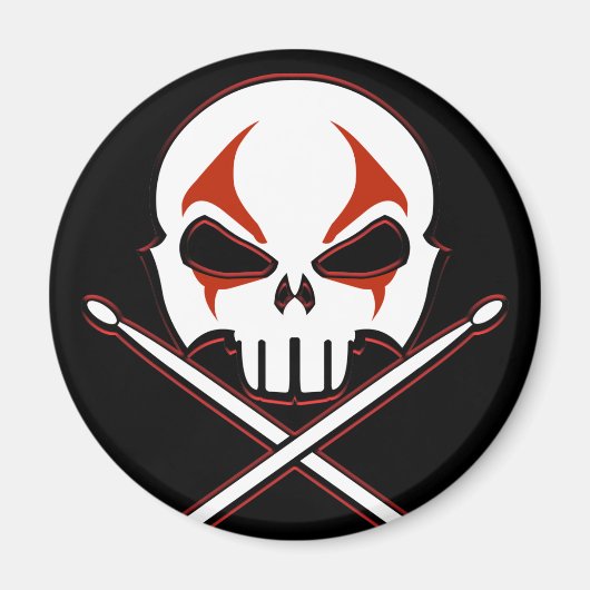 Heavy Metal Magnet Rock & Roll Drummer Magnets (Voorkant)