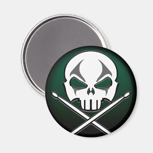 Heavy Metal Magnet Rock & Roll Drummer Magnets (Voorkant / Achterkant)