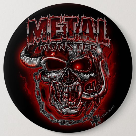 Heavy Metal Monster Ronde Button 6,0 Cm (Voorkant)