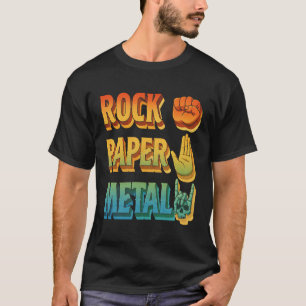 Heavy Metal Music Rock op Skeleton Hand Rock Papie T-shirt