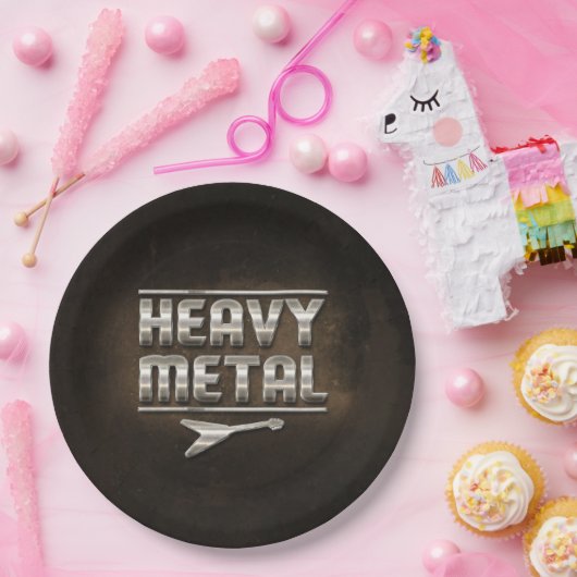 "Heavy metal" Papieren Bordje (Feest)