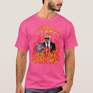 Heavy metal pitbull met vlammen t-shirt