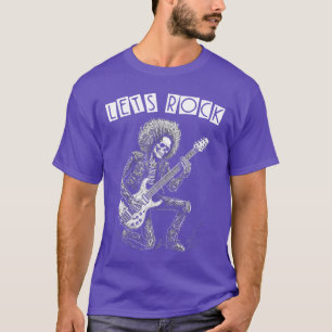 Heavy Metal Punk Rock N Roll Lets Rock Skeleton Gu T-shirt