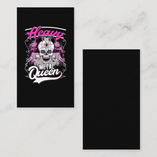 Heavy Metal Queen Rock en Roll Girl Visitekaartje (Voorkant / Achterkant)