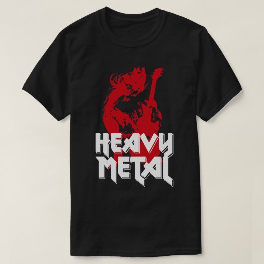 Heavy metal rock gitarist t-shirt (Design voorkant)