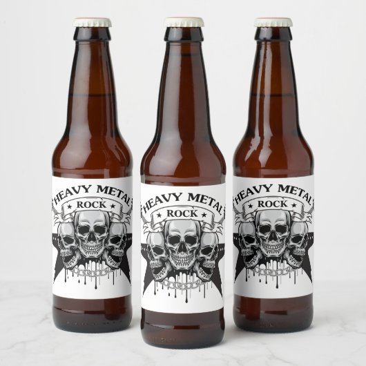 HEAVY METAL ROCK MOTIV BIER ETIKET (Flessen)