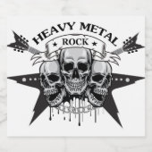 HEAVY METAL ROCK MOTIV BIER ETIKET (Enkel label)