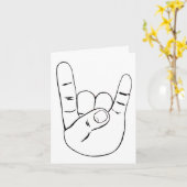 Heavy Metal Rock op Horns Wenskaart Kaart (Gele Bloem)