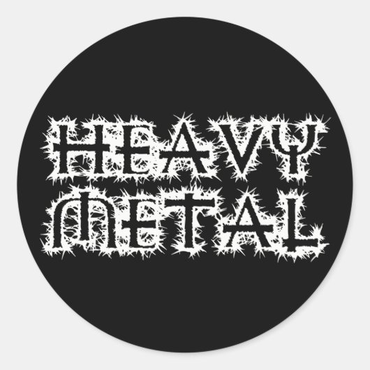 Heavy Metal Ronde Sticker (Voorkant)