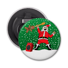Heavy Metal Santa Button Flesopener