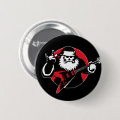 Heavy Metal Santa Claus-spelgitaar Ronde Button 5,7 Cm (Voorkant /achterkant)