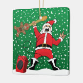 Heavy Metal Santa Keramisch Ornament (Links)