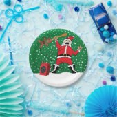 Heavy Metal Santa Papieren Bordje (Feest)