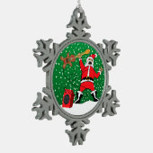 Heavy Metal Santa Tin Sneeuwvlok Ornament (Links)