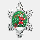 Heavy Metal Santa Tin Sneeuwvlok Ornament (Rechts)