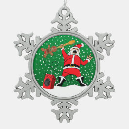 Heavy Metal Santa Tin Sneeuwvlok Ornament