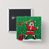 Heavy Metal Santa Vierkante Button 5,1 Cm (Voorkant /achterkant)