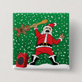 Heavy Metal Santa Vierkante Button 5,1 Cm (Voorkant)