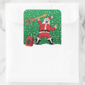 Heavy Metal Santa Vierkante Sticker (Tas)