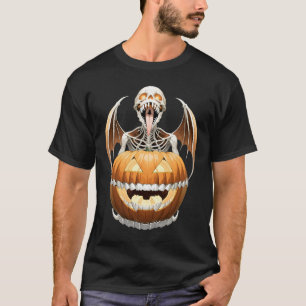 Heavy metal skeletten en schedels Halloween kunst T-shirt