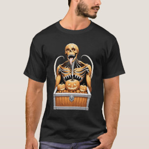 Heavy metal skeletten en schedels Halloween kunst T-shirt