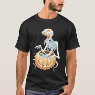 Heavy metal skeletten en schedels Halloween kunst T-shirt
