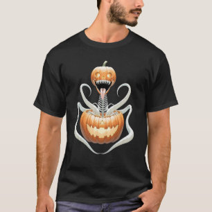 Heavy metal skeletten en schedels Halloween kunst T-shirt
