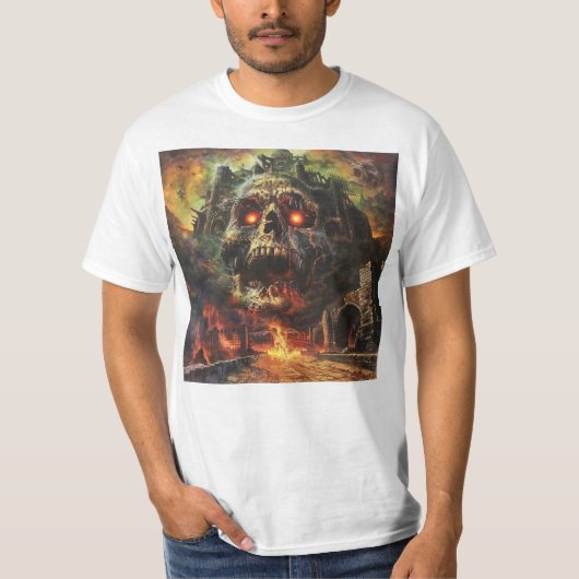 Heavy Metal Skull Fortress T-shirt (Voorkant)
