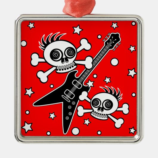 Heavy Metal Skulls Metalen Ornament (Voorkant)