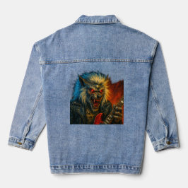 Heavy-Metal Wolve speelt gitaar Denim Jacket