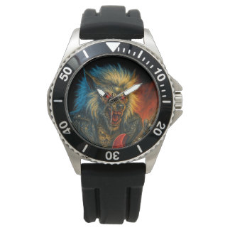 Heavy-Metal Wolve speelt gitaar Horloge