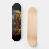 Heavy-Metal Wolve speelt gitaar Persoonlijk Skateboard (Voorkant)