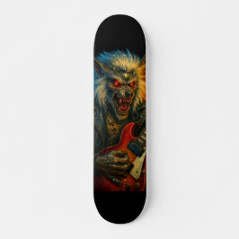 Heavy-Metal Wolve speelt gitaar Persoonlijk Skateboard