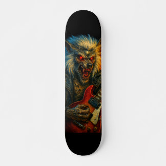 Heavy-Metal Wolve speelt gitaar Persoonlijk Skateboard