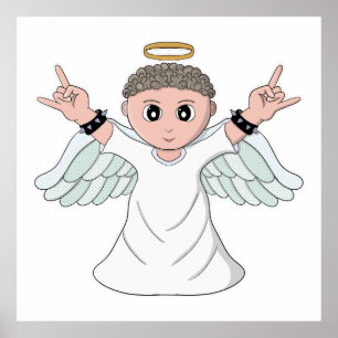 Heavy Music Loving Angel Poster