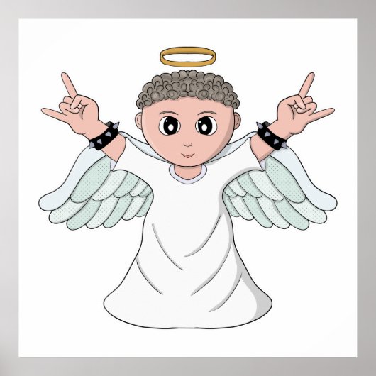 Heavy Music Loving Angel Poster (Voorkant)