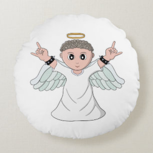 Heavy Music Loving Angel Rond Kussen
