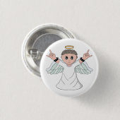 Heavy Music Loving Angel Ronde Button 3,2 Cm (Voorkant /achterkant)