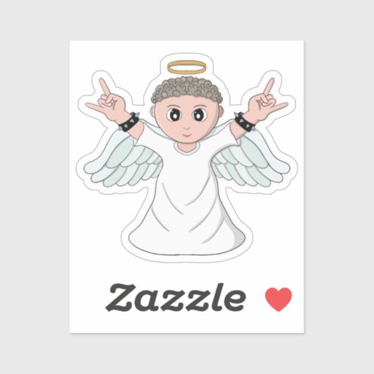 Heavy Music Loving Angel Sticker (Vel)
