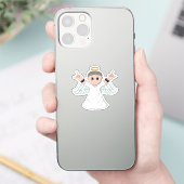 Heavy Music Loving Angel Sticker (Telefoon)