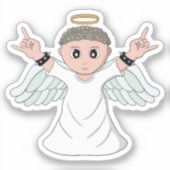 Heavy Music Loving Angel Sticker (Voorkant)