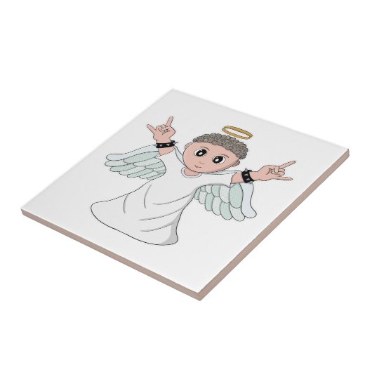 Heavy Music Loving Angel Tegeltje (Zijkant)