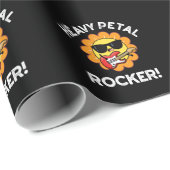 Heavy Petal Rocker Funny Flower Pun Dark BG Cadeaupapier (Rol Hoek)