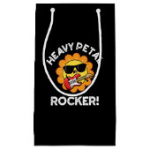 Heavy Petal Rocker Funny Flower Pun Dark BG Klein Cadeauzakje (Voorkant)