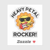 Heavy Petal Rocker Funny Flower Pun Sticker (Vel)
