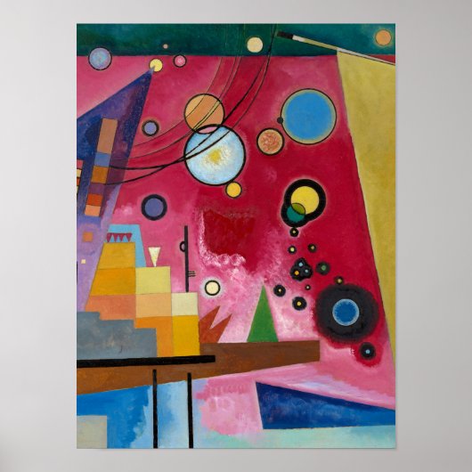 Heavy Red, 1924, door Wassily Kandinsky Poster (Voorkant)