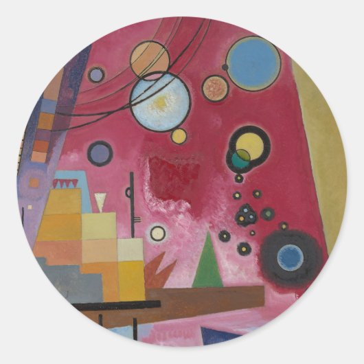 Heavy Red van Wassily Kandinsky Ronde Sticker (Voorkant)