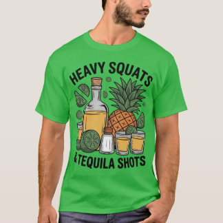 Heavy Squats Andequila Shot Personalrainerequila L T-shirt
